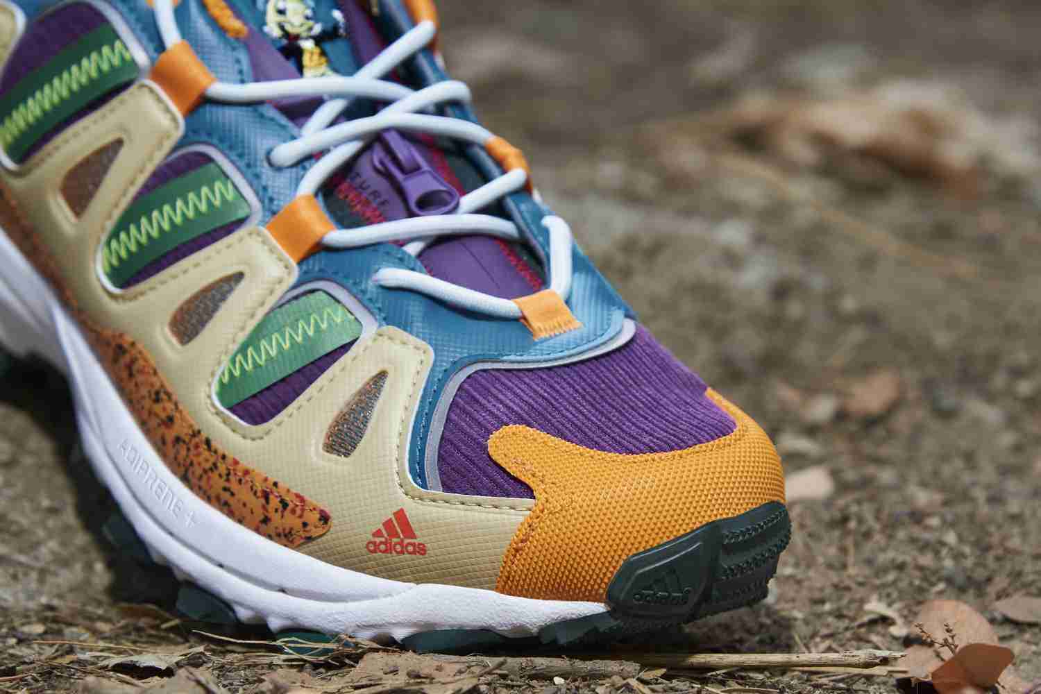 Sean-wotherspoon Adidas originals superturf adventure sw jiminey cricket disney vegan sneakers release zipper pouch purple blue green orange recycled polyester materials